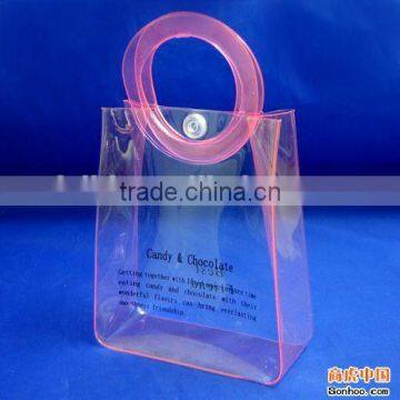 clear pvc snap closure plastic pvc clear bag