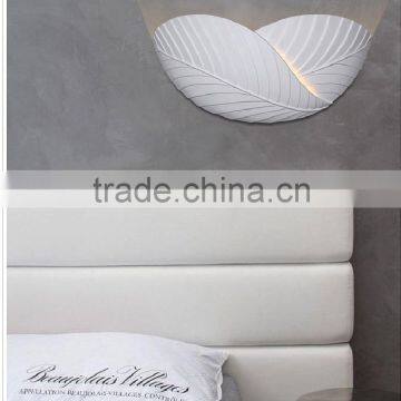 white leaf shade gypsum wall sconce light with warm light E14 for house STB371                        
                                                Quality Choice