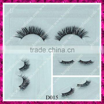 Private lable packaging false eyelashes 3D mink fur eyelash black colour