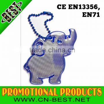 EN13356 reflective safety keychain with elephant shape