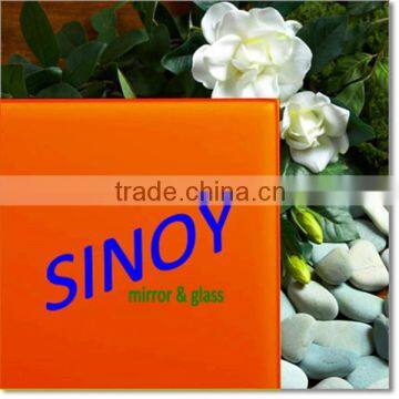 China factory with CE & ISO9001 2-6mm lacquered glass Signal Orange Color