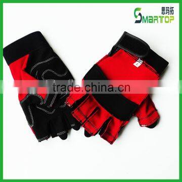 China Competive Price Red Fingerless Sports Bicycle Gloves photo-6