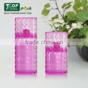 Plastic cosmetic AS material pink lotion bottle 30ml 60ml