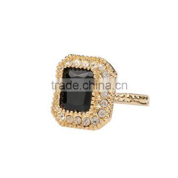 Less Than 1 Dollar Jewelry Zinc Alloy Rhinestone Gemstone Gold Finger Ring Woman photo-2