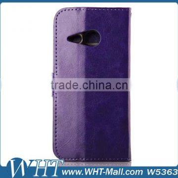 Custom Leather Flip Wallet Case Cover for HTC One M8 mini, for HTC One M8 mini Case WHTS007