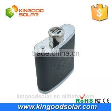 2016 Sale Promotion Led Indicate and Faux Leather CE ROHS Power Bank/10800mah Flask Power Bank With Electronic Products Quality Choice photo-2