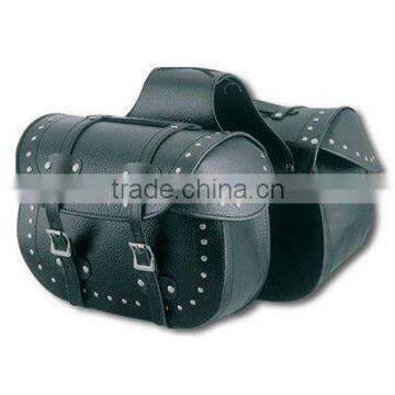 Waterproof Split Leather Saddle Bags with Studs