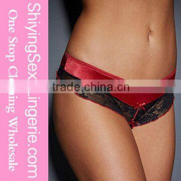 Classic Wholesale Satin and Lace Open Panel Panty Sexy Female Nighty