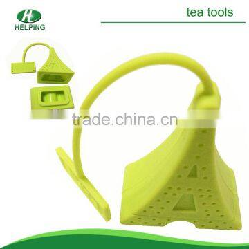 Green silicone Eiffel Tower Shaped tea strainer/tea infuser/tea bag