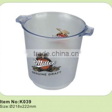 Plastic ps ice bucket with round shape