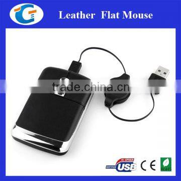 super flat leather pu mouse for laptop