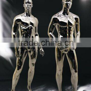 Display full body male chrome mannequin