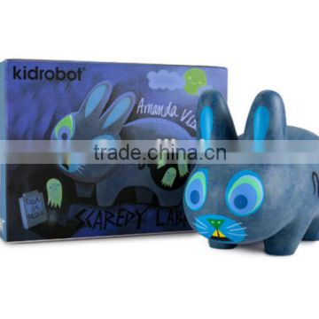 Bule Labbit 10 inch Scaredy Vinyl Toy/Custom design urban vinyl toy for sale/make your own vinyl toy China Factory