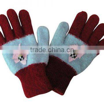 100% acrylic knitted magic glove with glue printing