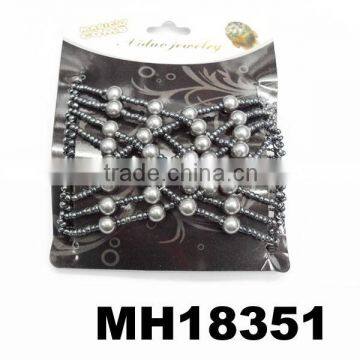 assorted plastic pearl beaded stretch magic hair comb wholesale