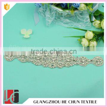 HC-3378 Hechun Guangzhou Factory Price Hot Fix Crystal Applique Designs for Waist Dresses photo-3