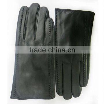 women stylish lined polyester fleece glove in sheepskin