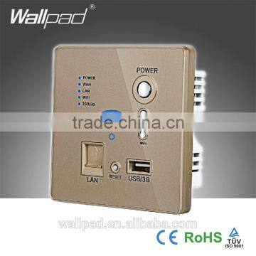 Factory Wallpad Gold Wall Embedded USB 3G WiFi Smart Socket AP Router Repeater Phone WPS USB Wireless Wall Charger Socket