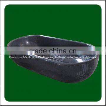 High Quality Black Solid Freestanding Marble Bathtub