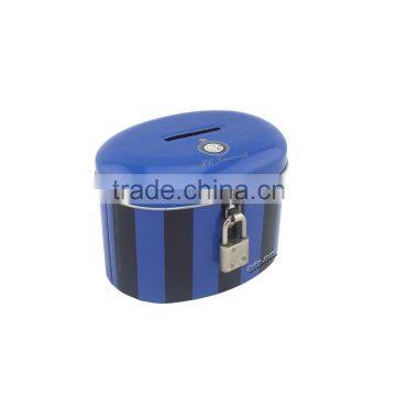 tin money box, metal coin bank, saving tin