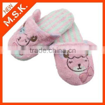 pink fluffy animal home slipper