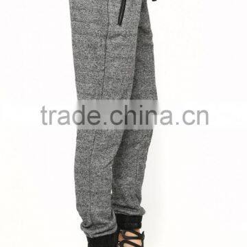 Fashion Women Sport Jogger Pants in Grey With Leather Pocket Waist photo-3
