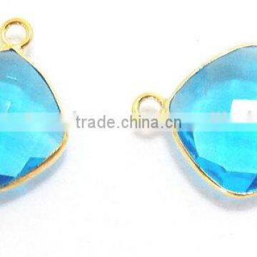 Sterling Silver B.T Quartz Cushion Faceted Gemstone Connector photo-2