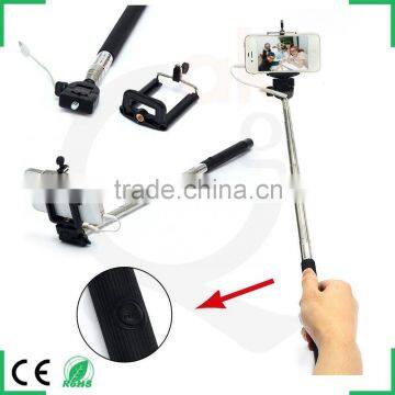 2015 New Version Free Charging Monopod Selfie Stick Extendable No Charger Charging Free No Bluetooth 3.5mm Wired Remote Control