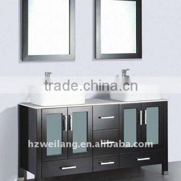 Modern double sink Solid wood bathroom Vanity