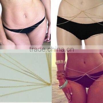 Africa Women Simple Fashion Three Layers Sexy Bikini Waist Belly Body Chain body chain jewelry