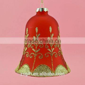 Factory supply christmas tree ornaments glass bell hot sale design christmas decoration