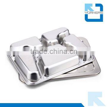 5 Butterfly-shaped Compartment of Stainless Steel Serving Fast Food Tray