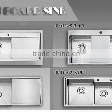 High Reputation Stainless Steel Handmade Kitchen Sink With Drain Board R10-8545 photo-4