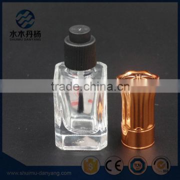 Luxury and square glass bottle with cap and brush sealing nail polish glass bottles