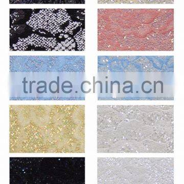 wholesale eco-friendly PU Glitter fabric leather for garment, bags and etc.