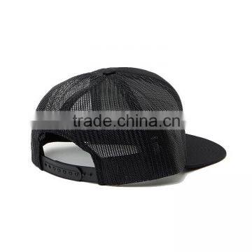 High Quality Custom Blank Plain 3D Embroidery Logo Flat Brim Black Snapback Trucker Cap Wholesale photo-3