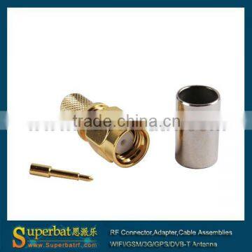 50 Ohm SMA Plug,Straight ,Crimp Attachment for LMR240-Customized sma to sma cable