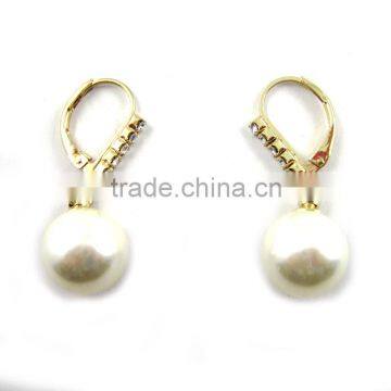 Rhinestoe Decorated Girl's Imitation Pearl Charm Earrings 2016 Trendy Design from China