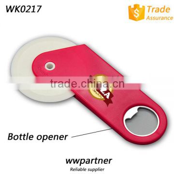 2 in 1 Plastic Blade Pizza Cutter with logo