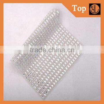 wholesale hot fix rhinestone mesh trimming with 8*8mm glass stone for garment accessories