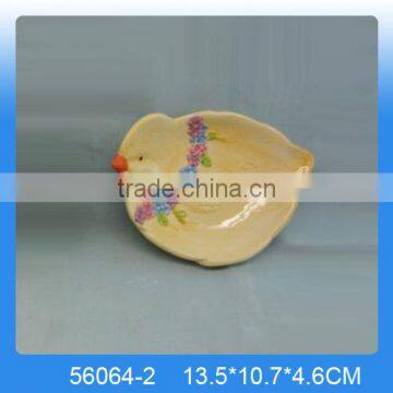 2016 New Arrival Ceramic Chicken Plate for Easter Day