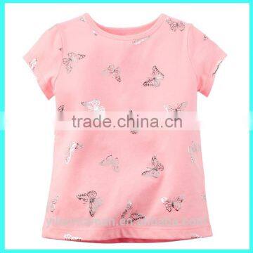 2016 Shiny Butterfly Print customized toddler t-shirts,neon toddler t shirts wholesale toddler t-shirts