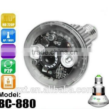 BC-880 H.264 P2P network night vision Series bulb security wifi camera Motion Detection cctv camera