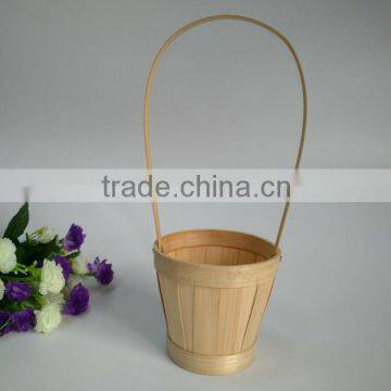 Bamboo weaving round flower hanging basket