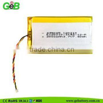 Attractive 2016 GEB 3.7v 2000mah li-polymer battery 435085