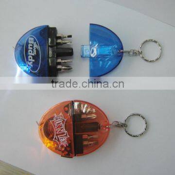 plastic mini Screwdriver keychain with led light
