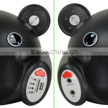 Willico Hot Sale!!! Mini Bear Plastic Portable Bluetooth Speaker With fm Usb Light photo-4