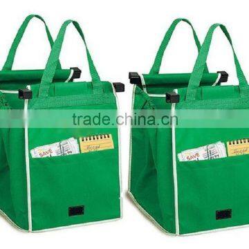 Foldable reusable supermarket shopping cart Bag, Easy carry supermarket shopping cart bag,Portable folding reusable shopping bag