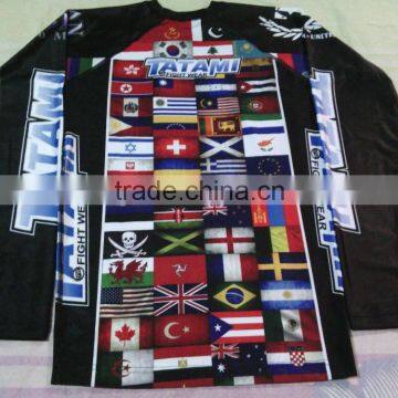 whole sale mma sublimation rash guards custom logo printed mma rash guard