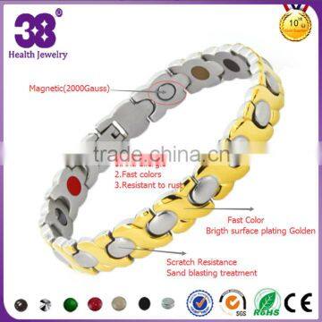 Francy bracelet gold &silver Titanium of blood pressure magnetic bracelet